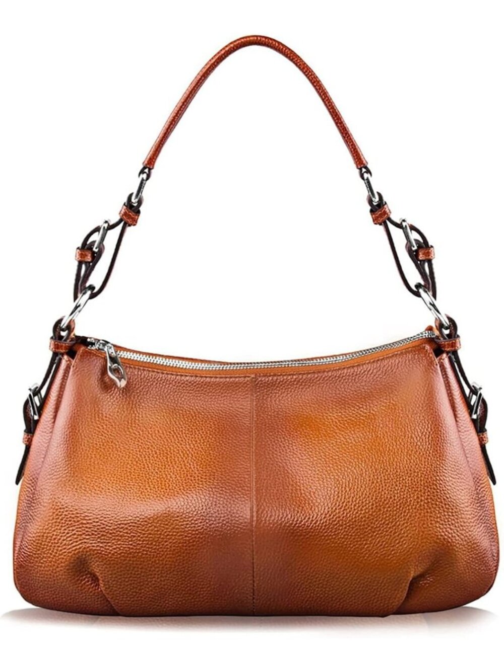 Stylish Leather Hobo Shoulder Bag for Women - Versatile Top-Handle Handbag